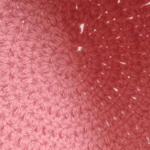 Cosmetic Pink with White Trim Handmade Acrylic Crocheted Summer Sun Hat One Size - Picture 12 of 12